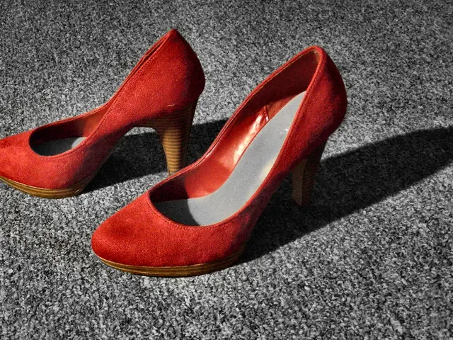 Polished Shoes with a Textured Mossy Surface