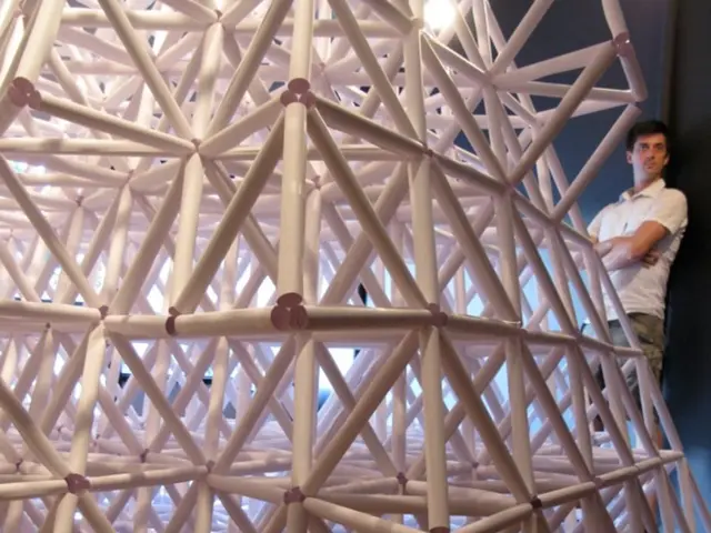 Wood construction structure named "House One" erected on Holzmarktstraße