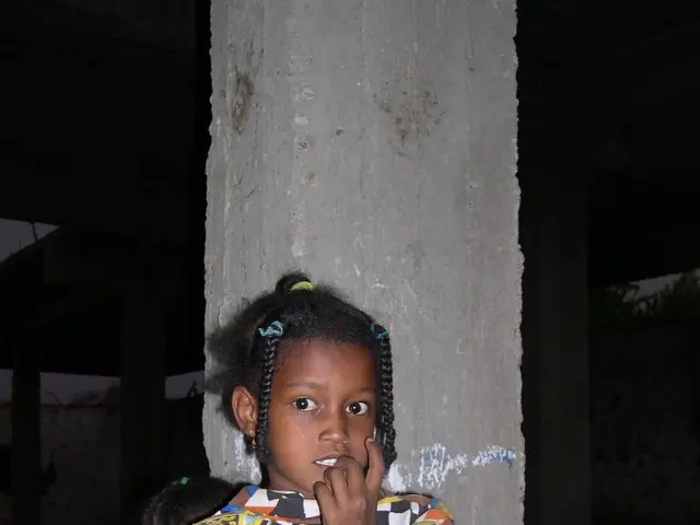 In this picture we can see there are three kids. Behind the kids there is a building under...