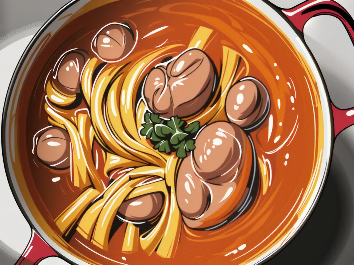 Combining Pasta and Meatballs in Southern Living's Hearty Soup Recipe Simple Meatball Stew Directions